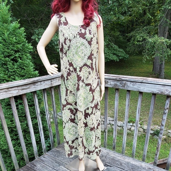 R & K Originals Maxi Dress & Cardigan Brown/Green - Picture 7 of 8
